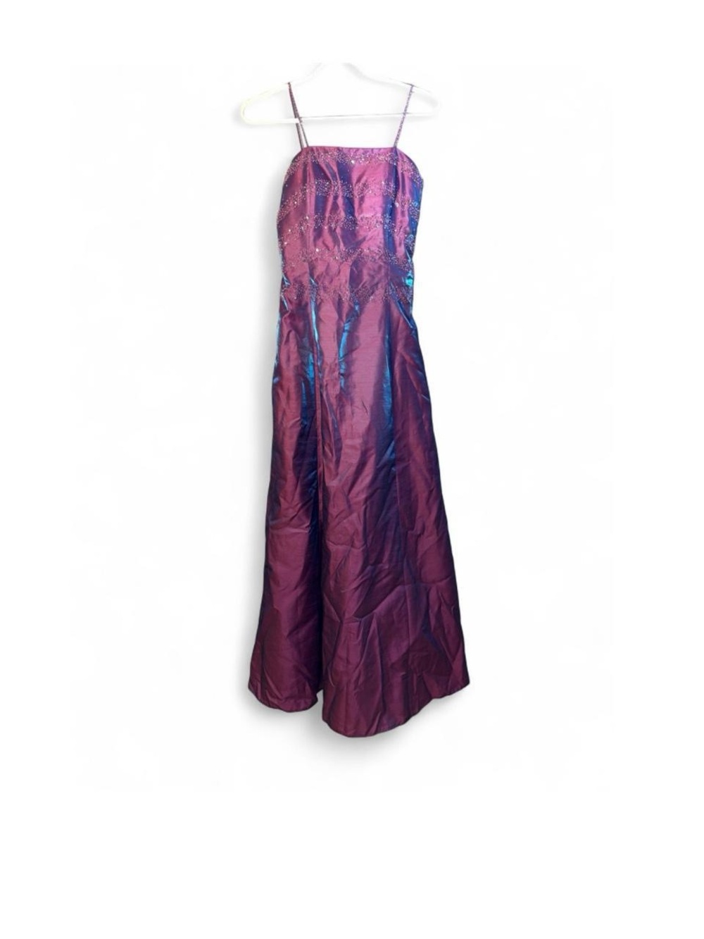 Vintage d luxe fairy y2k Purple Iridescent Spaghetti-Strap Formal Dress